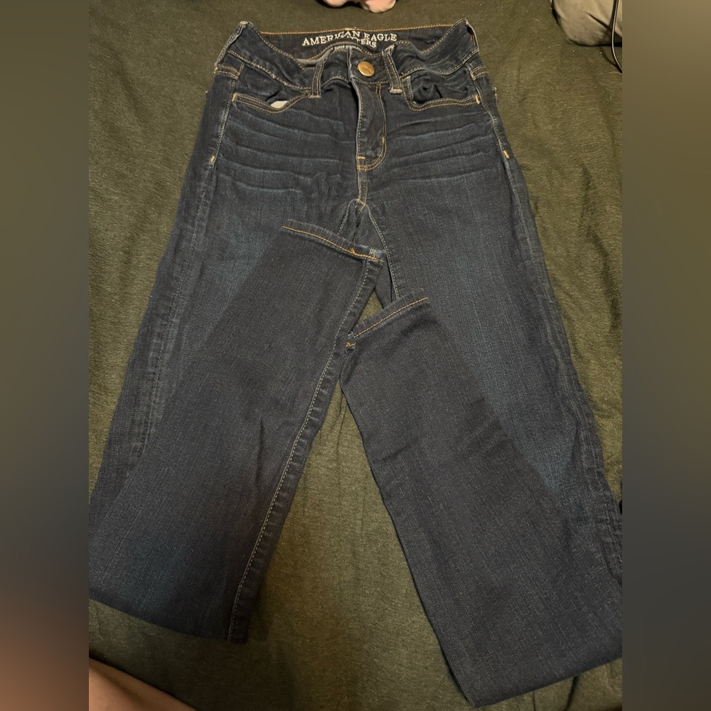 American Eagle Outfitters Women's Dark Blue Skinny Jeans